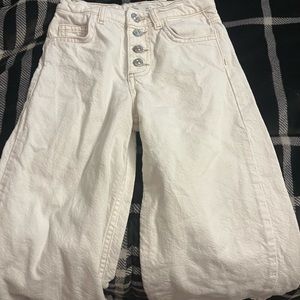Girls Zara Cream Jean Crop Flares size 7